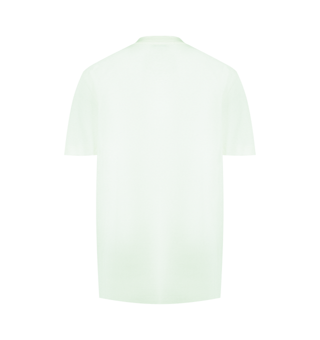 Image 2 of 3 - GREEN - MONCLER Cotton T-Shirt featuring cotton jersey, ribbed crew neck, short sleeves and embroidered logo. 100% cotton.