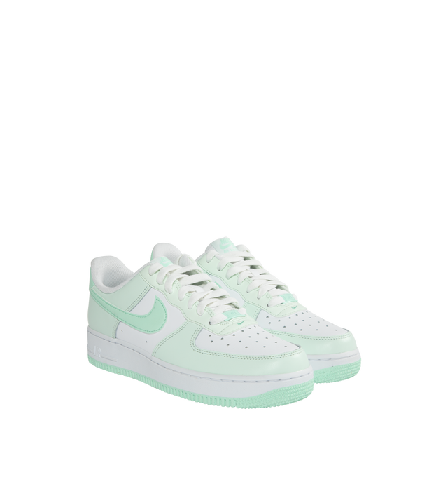 Image 2 of 5 - GREEN - NIKE Air Force 1 '07 Premium featuring padded collar, leather and textile upper, textile lining and rubber sole.