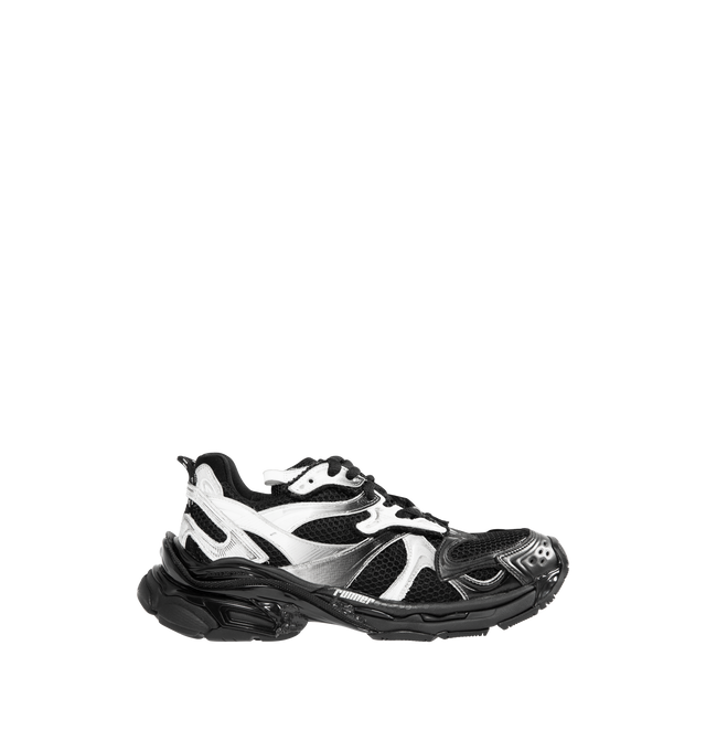 Image 1 of 5 - BLACK - BALENCIAGA Runner Sneaker featuring printed size at the edge of the toe, embossed size at back, runner logo printed on exterior, Balenciaga logo embroidered on the tongue, Balenciaga logo at the back of the heel and pull-on tab. Polyurethane, polyester.