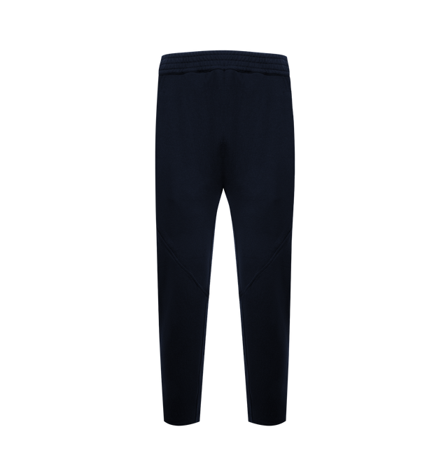Image 2 of 3 - NAVY - THE ROW Kaol Pant featuring relaxed pull-on pant in cotton and cashmere French terry with tapered hem, side seam pockets and topstitched elastic waistband. 84% cotton, 16% cashmere. Made in Italy.