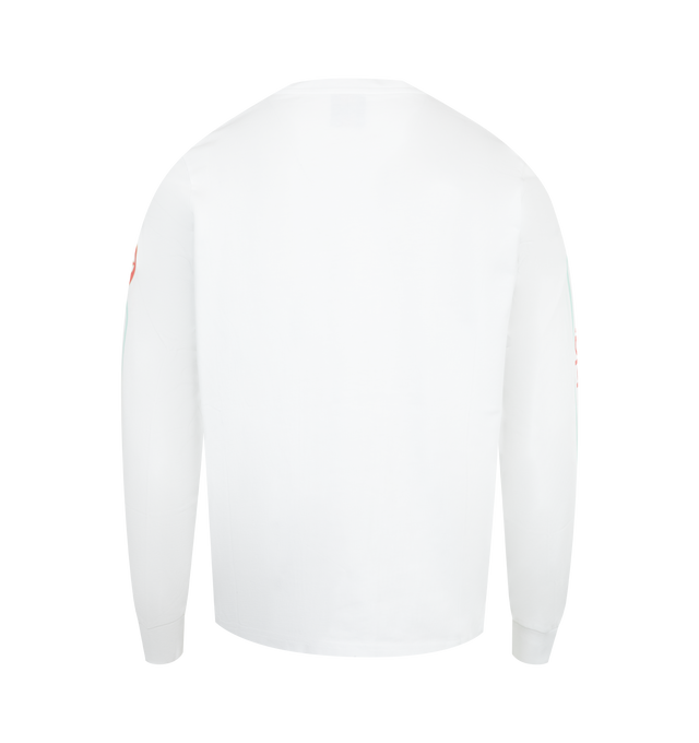 Image 2 of 4 - WHITE - CASABLANCA Fuji Dream T-Shirt featuring classic crewneck, long sleeves, ribbed cuffs and printed branding. 100% organic cotton. Made in Portugal.