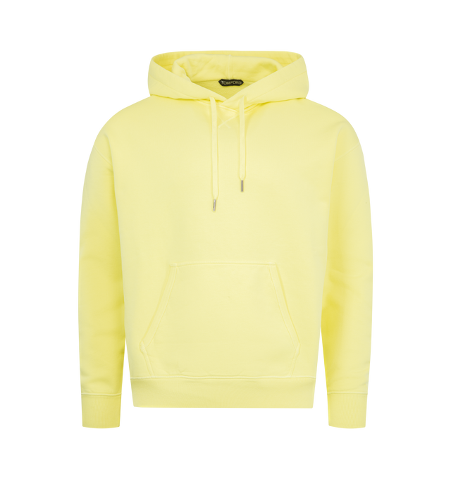 Image 1 of 2 - YELLOW - TOM FORD Cotton Hoodie featuring drawstring hood, pouch pocket and ribbed trims. 100% cotton.