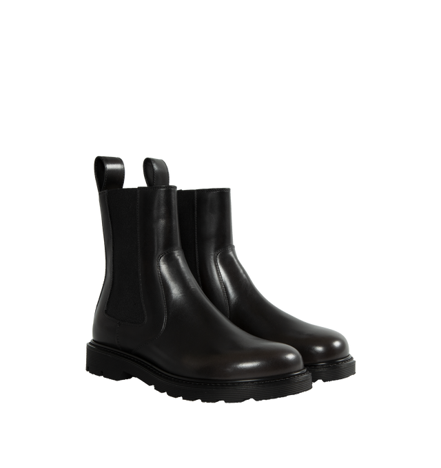 Image 2 of 4 - BLACK - LOEWE BLAZE CHELSEA BOOT is crafted in brushed calfskin featuring a rounded toe shape and a sturdy rubber sole, pull on style, pull on tab and 30mm heel. 100% calf leather. 