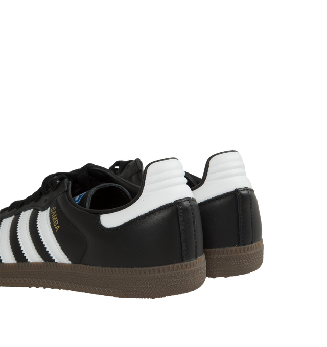 Image 3 of 5 - BLACK - ADIDAS Samba Classic Sneakers featuring lace-up style with suede overlays, synthetic leather uppers, lightweight EVA midsoles and gum rubber outsoles.