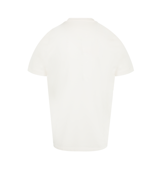 Image 2 of 3 - WHITE - MONCLER Logo Cotton T-Shirt featuring organic cotton jersey, crew neck, short sleeves and printed logo. 100% cotton. Made in Turkey.