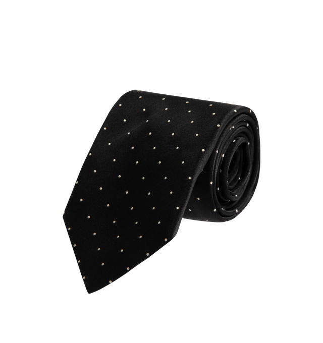 Image 1 of 2 - BLACK - TOM FORD Micro Polka Dot Tie featuring polka dot pattern throughout and 8 cm. 100% silk mulberry. Made in Italy.