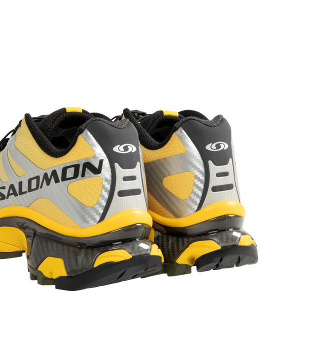 Image 3 of 5 - YELLOW - Salomon Men's XT-4 OG Sneakers are crafted with a lightweight textile and synthetic upper and feature the brand's Agile Chassis System, Quicklace technology, and dual-density EVA cushioning for exceptional stability and comfort. Reviving one of Salomon's iconic trail-running silhouettes, these designer sneakers combine technical performance with archival outdoor style, delivering superior support, durability, and all-terrain traction for both city streets and rugged trails. Main Mate