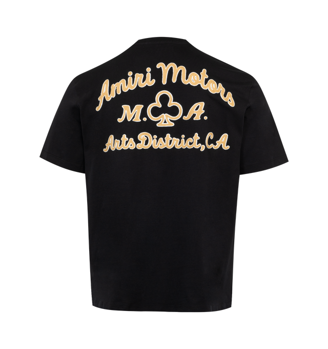 Image 2 of 2 - BLACK - AMIRI Motors Tee featuring regular-fit, short sleeves, crewneck and embroidered logo text and texts at chest and back. 100% cotton. 