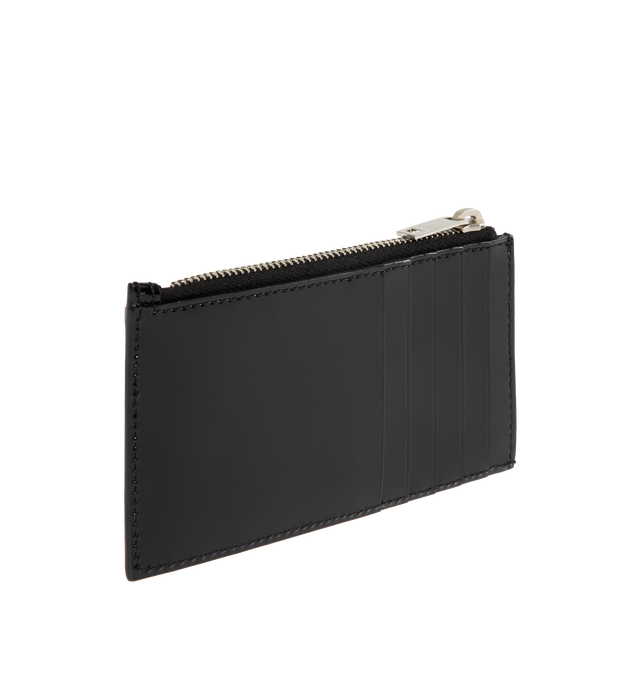 Image 2 of 3 - BLACK - SAINT LAURENT Zipped Card Case featuring zip closure, leather lining and card slots on back. 5.1 X 3.1 X 0.8 in. 90% calfskin, 10% metal. Made in Italy.  