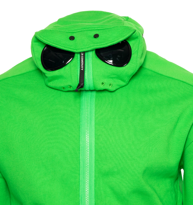 DIAGONAL RAISED FLEECE ZIPPED GOGGLE HOODIE (MENS)