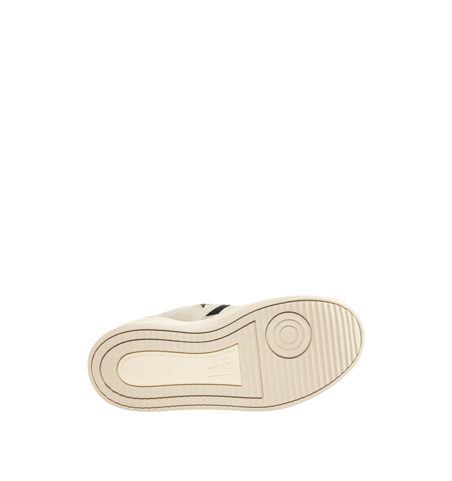 Image 4 of 5 - WHITE - Rick Owens DRKSHDW x Converse TURBOWPN Ox Sneakers featuring low-top, buffed leather, perforated detailing at toe and sides, lace-up closure, logo flag at extended padded tongue, padded collar, logo cutout at sides, buffed faux-leather lining and treaded rubber platform sole.