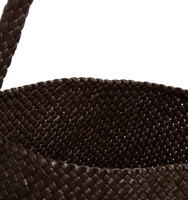 Image 3 of 3 - BROWN - The Row Medium Woven North/South Tote Bag in softly structured woven leather with rectangular base and tubular woven handles. Measures 13 x 11 x 6 in. Crafted from 100% Lambskin Leather, Unlined. Made in Italy.