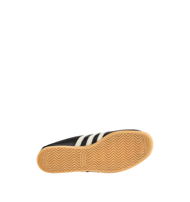 Image 4 of 5 - BLACK - ADIDAS Japan Sneaker featuring regular fit, laces, leather upper, leather lining, rubber outsole, low-profile T-toe design and signature archive branding.