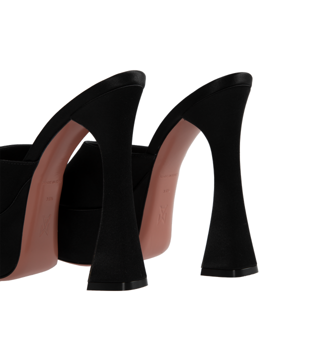 DALIDA PLATEAU SLIPPER BLACK SATIN