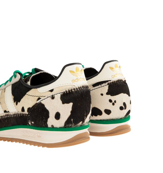 Image 3 of 5 - MULTI - ADIDAS Cow Print SL 72 OG Sneaker featuring a super-lightweight build, cow-inspired print, pony hair finish, regular fit, lace closure, leather and textile upper, textile lining and rubber outsole.
