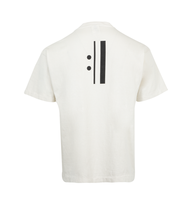 Image 2 of 2 - WHITE - SAINT MICHAEL Printed Tee featuring soft cotton, ribbed neck, bold graphics, relaxed fit, and short sleeves. 100% cotton.