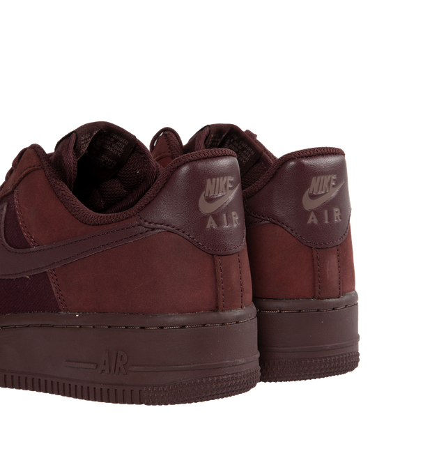 Image 3 of 5 - RED - NIKE Air Force 1 '07 Premium featuring padded collar, leather and textile upper, textile lining and rubber sole. 