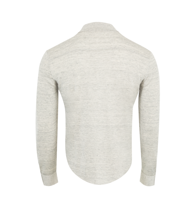 Image 2 of 2 - GREY - THE ROW Sanchez Shirt featuring button-up front with exposed placket, two flap patch pocket, and curved hem. Made in Italy.