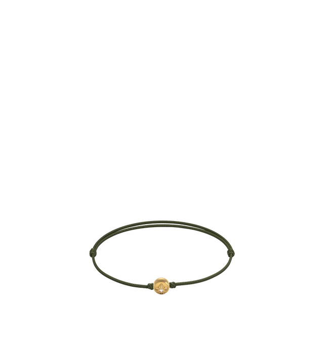Image 1 of 2 - GREEN - SHAMBALLA Orb Bracelet featuring 18k yellow gold charm with diamond and finished with a sleek string. For personal consultation and detailed information about jewelry, please contact our dedicated stylist team at personalshopping@hirshleifers.com.