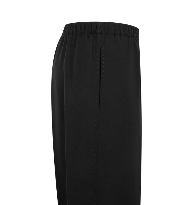Image 3 of 3 - BLACK - Bottega Veneta Womens Wide-Leg Pants are crafted from lightweight wool grain de poudre. Feature a wide-leg silhouette and elasticized waistband. Main Material: 100% Wool. Made in Italy.
