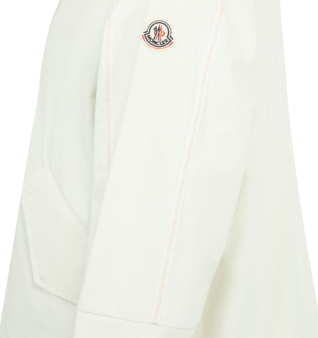 Image 2 of 2 - WHITE - MONCLER Funes Jacket featuring premium lightweight, weather-resistant materials, adjustable hood, two side pockets, straight silhouette with a relaxed fit and full-length front zipper. 100% polyamide. 100% polyester.