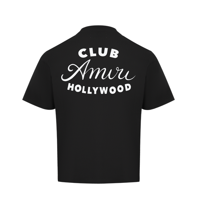 Image 2 of 2 - BLACK - AMIRI Club Amiri Tee featuring pull-on styling, crewneck, logo on front and back and short sleeves. 100% cotton. Made in Italy.