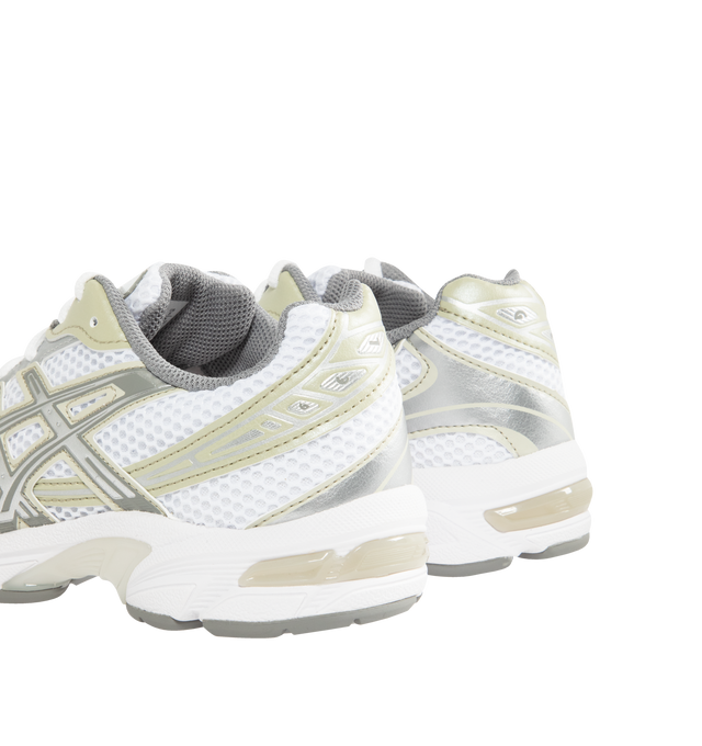 Image 3 of 5 - WHITE - ASICS Gel 1130 Sneaker featuring mesh and leather upper with rubber sole, lace-up front, cushioned textile footbed and lining, GEL technology in the heel and padded low-cut collar.