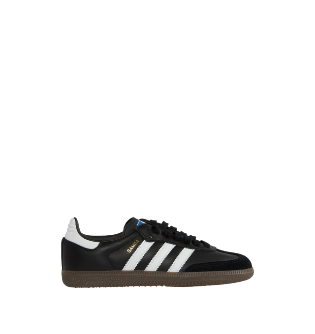 Image 1 of 5 - BLACK - ADIDAS Samba Classic Sneakers featuring lace-up style with suede overlays, synthetic leather uppers, lightweight EVA midsoles and gum rubber outsoles.