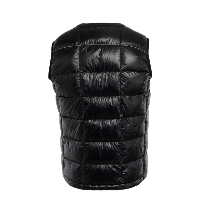 Image 2 of 4 - BLACK - AND WANDER Diamond Stitch Down Vest crafted from lightweight and durable PERTEX nylon with a soft sheen, with goose down fill. Medium weight layering piece featuring diamond front body quilting, zipper hand pockets, reflective detaiuls throughout, and collarless neckline. 100% nylon / 90% down, 10% feather. Made in Japan. 