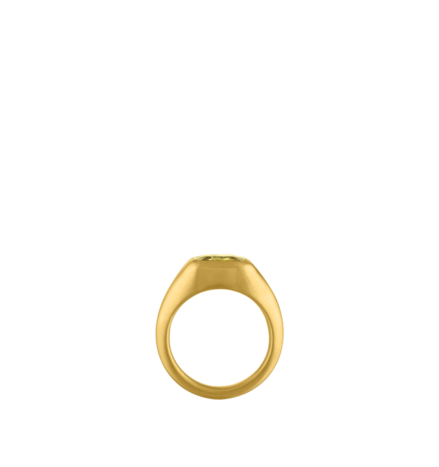 Image 3 of 3 - YELLOW - Prounis Yellow Emerald Cut Sapphire Gaea Roz Ring is handcrafted from recycled 22K yellow gold and features a luminous emerald-cut yellow sapphire sourced from deadstock gemstones. Designed as part of the Gaea Roz capsule collection, the band tapers from 9.5 mm to 3 mm. Handmade in New York. For personal consultation and detailed information about jewelry, please contact our dedicated stylist team at personalshopping@hirshleifers.com.This item may be restricted for online purchase to