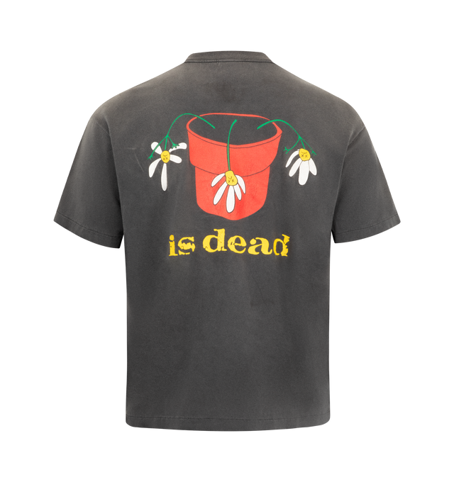 Image 2 of 2 - BLACK - SAINT MICHAEL De La Soul Tee featuring worn-in and distressed design, ribbed crewneck, short sleeves and graphic print on front and back. 100% cotton. Made in Japan.