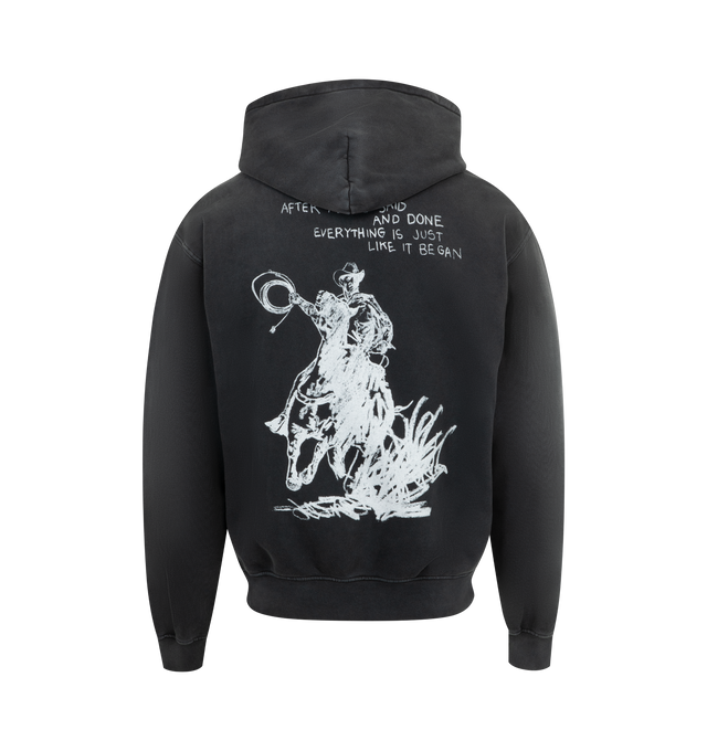 Image 2 of 2 - BLACK - ONE OF THESE DAYS After All I Said Hoodie featuring relaxed-fit, long sleeves, ribbed cuffs and hem, fixed hood, kangaroo pocket and graphic print at front and back. 100% cotton.