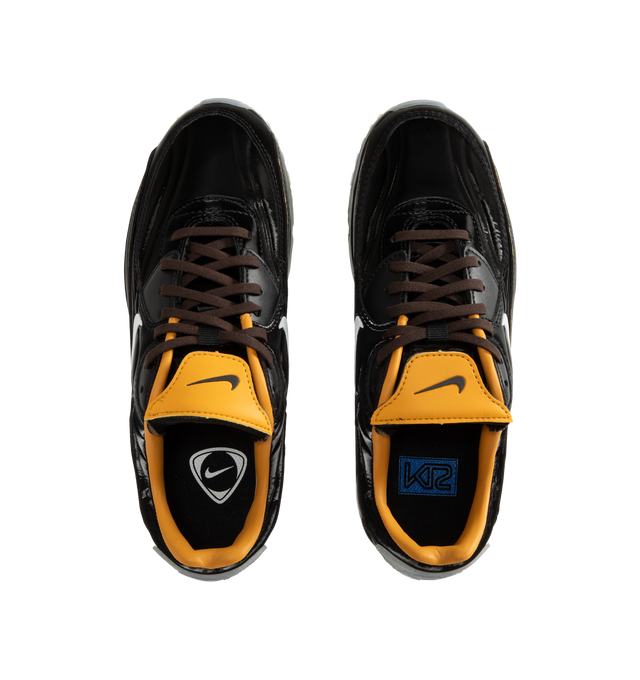 Image 5 of 5 - BLACK - NIKE Air Max 90 "Mercurial" Sneaker featuring Mad 90 Pack with four Air Max 90 designs inspired by classic Nike soccer cleats, a removable fold-over tongue, a color-shifting finish, plush and comfortable, Max Air cushioning, padded collar, foam midsole and rubber outsole.