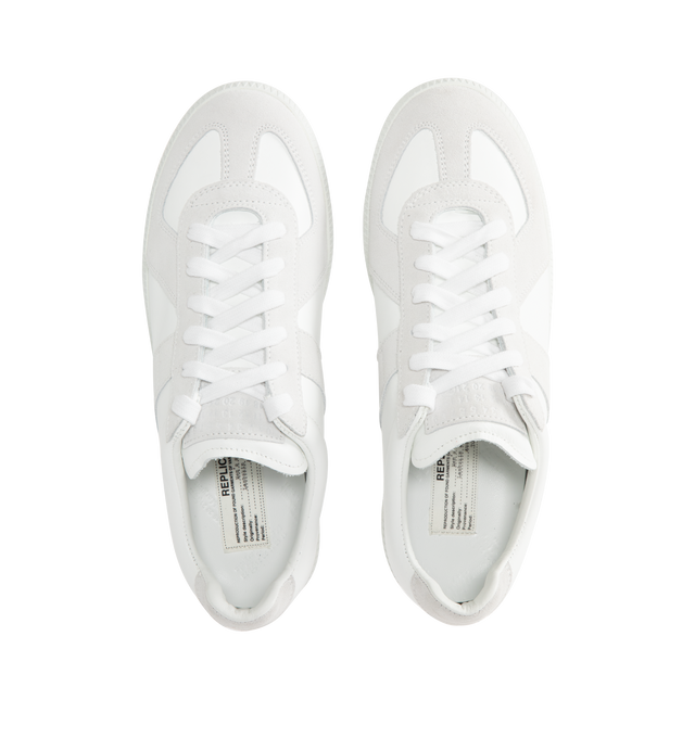 Image 5 of 5 - WHITE - MAISON MARGIELA Replica Sneakers featuring logo label on the tab, stitching at the back, internal Replica label, internal elastic, all-over logo insole and lace up closure. 100% calf leather. Rubber sole. Made in Italy.