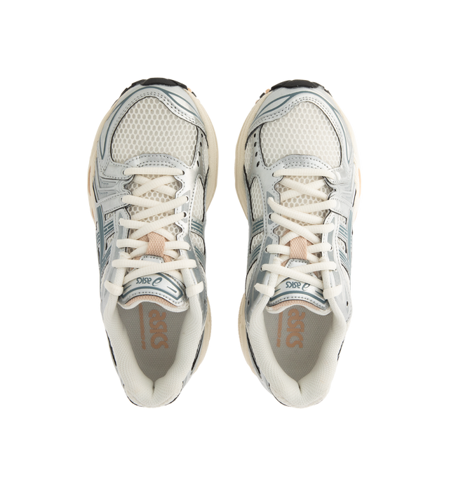 Image 5 of 5 - SILVER - Asics GEL-Kayano 14 Sneakers are lace-up style with rip-stop underlays, GEL cushioning, and TRUSSTIC support system. Unisex style in men's sizing.