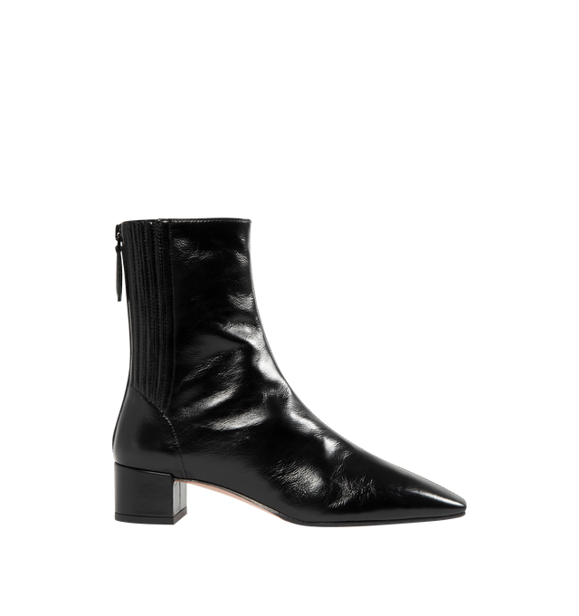 Image 1 of 4 - BLACK - AQUAZZURA Saint Honor Booties featuring a square toe, a back zip, block heel and 35mm heel. Leather.