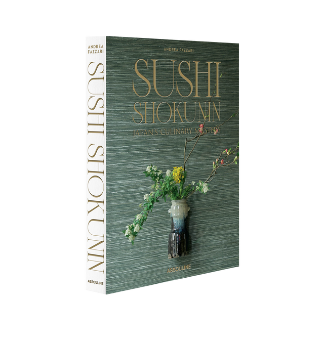 Image 1 of 4 - GREEN - Assouline Sushi Shokunin: Japan's Culinary Masters is a luxury coffee table book that celebrates the artistry, precision, and philosophy of Japan's most revered sushi masters through captivating photography and intimate storytelling. Written and photographed by James Beard Award-winning author Andrea Fazzari, this designer silk hardcover book profiles twenty celebrated shokunin, offering an extraordinary look into the craftsmanship, dedication, and cultural traditions behind one of th