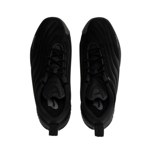 Image 5 of 5 - BLACK - NIKE Astra Ultra Sneaker featuring luxe upper with rippling design lines, sleek, low-profile silhouette, asymmetrical velvet laces, rounded toe, heel pull tab and rubber outsole.