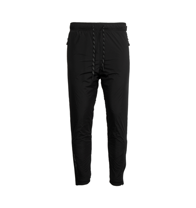 Image 1 of 4 - BLACK - MONCLER GRENOBLE Ripstop Trousers featuring technical mesh lining, internal elastic waistband with reflective drawstring fastening, zipped side pockets and logo and reflective details. 87% polyamide/nylon, 13% elastane/spandex. Lining: 100% polyester. 
