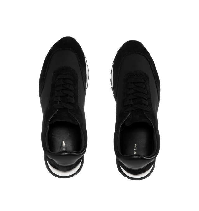 Image 5 of 5 - BLACK - THE ROW Owen Runner in Suede and Nylon featuring technical soft nylon and suede trim with micro rubber tread. 55% leather, 45% nylon. Rubber sole. Made in Italy. 