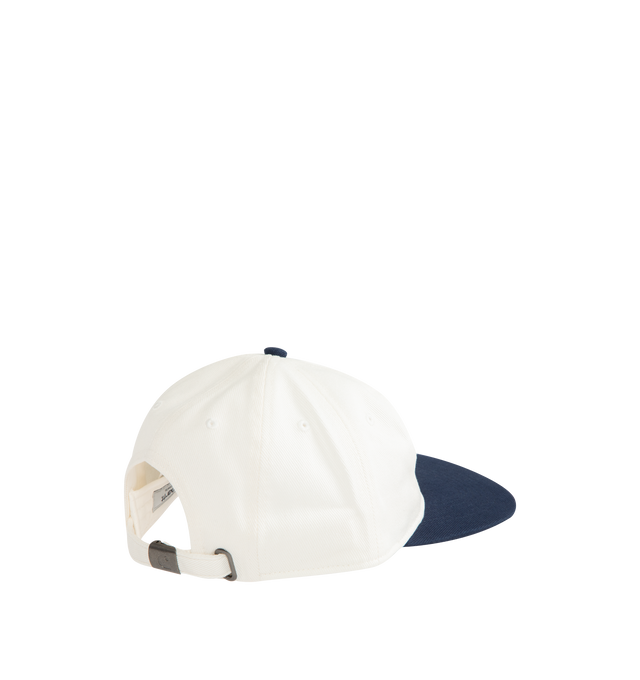 Image 2 of 2 - WHITE - CARHARTT WIP Wild Dog Cap featuring cotton twill, front embroidery, seven-panel construction and adjustable strap. 100% cotton.