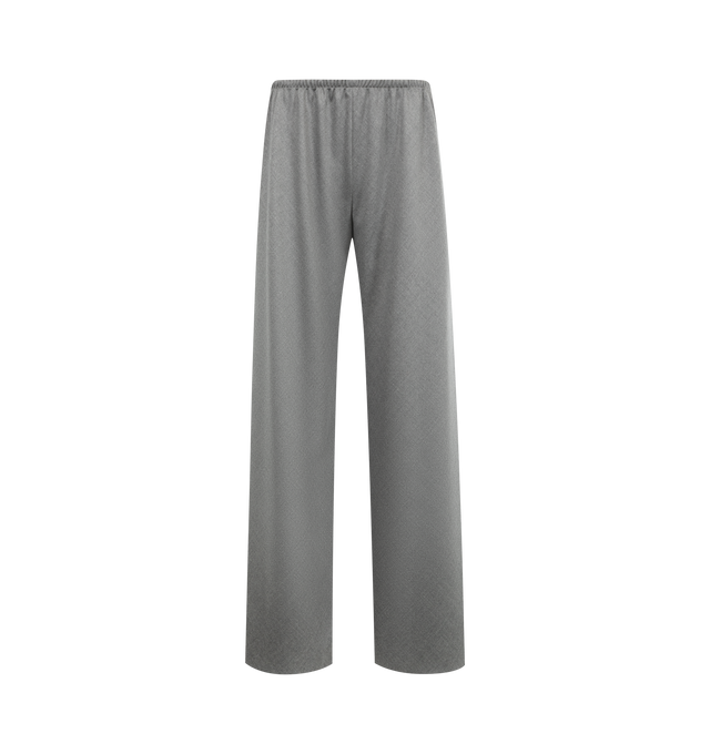 Image 1 of 3 - GREY - THE ROW Gala Pant featuring bias-cut pant in virgin wool flannel with slim gathered elastic waistband and wide leg. 100% wool. Lined in 100% silk. Made in Italy.
