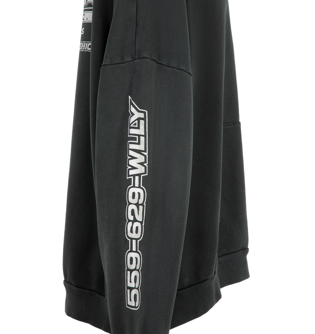 Image 3 of 4 - BLACK - The Chavarria Licensed Designs Zip Hoodie is cut in an oversized silhouette with dropped shoulders for a relaxed, easy fit. Crafted from 100% Cotton.