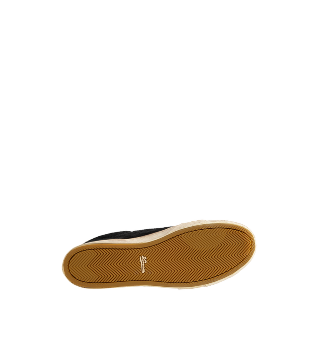 Image 4 of 5 - BLACK - Visvim Segura Lo G.Patten Sneakers are crafted from cowhide leather and feature a low-top silhouette, pigment-free leather lining, a natural cork insole, and a durable rubber outsole. Designed with Visvim's signature focus on premium materials and comfort, this versatile sneaker combines artisanal construction with everyday wearability. Main Material: Cowhide Suede. Outsole: Rubber.