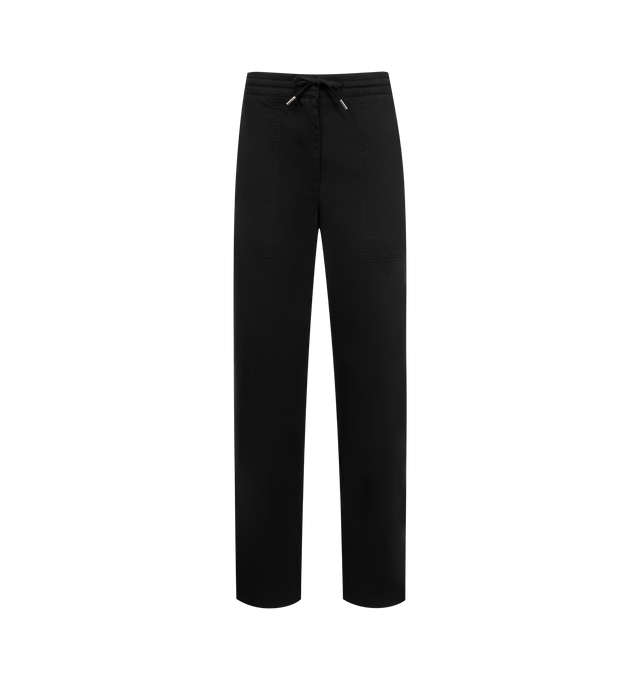 Image 1 of 3 - BLACK - THE ROW Mende Pant featuring front drawstring tie closure, elasticized waistband, side seam pockets and midweight gabardine fabric. 95% cotton, 5% goat cashmere. Made in Italy.