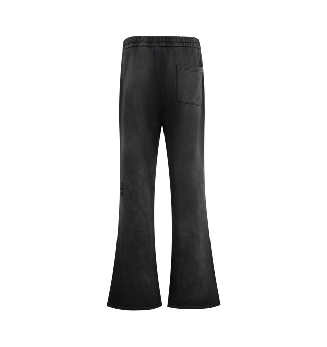 Image 2 of 3 - BLACK - MIDNIGHT RODEO Mr Sweatpant featuring relaxed-fit sweatpants, washed cotton construction, elastic waistband with drawstring closure, side seam pockets, tonal MR logo embroidery, distressed detailing throughout and wide leg silhouette. 100% cotton.