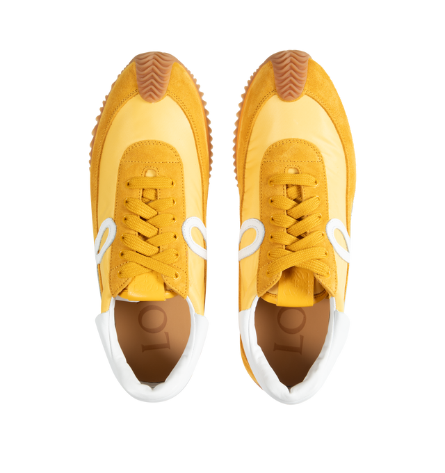 Image 5 of 5 - YELLOW - LOEWE Flow Runner featuring gold LOEWE logo, embossed Anagram on tongue and L monogram on the side. Nylon/Suede. Made in Italy. 