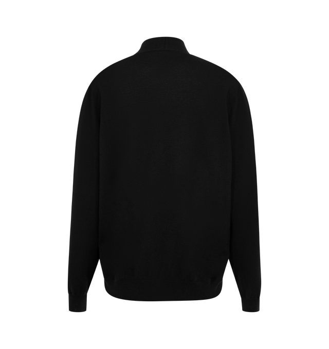 Image 2 of 2 - BLACK - THE ROW Otie Cardigan featuring seamless v-neck cardigan in lightweight cashmere with relaxed fit, subtle shawl collar, ribbed cuffs and hem and horn button closure. 100% cashmere. Made in Italy.