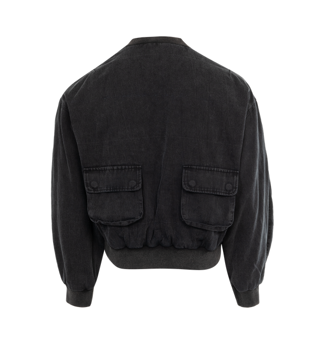 Image 2 of 2 - BLACK - UNTITLED ARTWORKS Cargo Bomber featuring concealed zip closure, ribbed collar, hem and cuffs and pockets on front, sleeves and back. 100% cotton. 