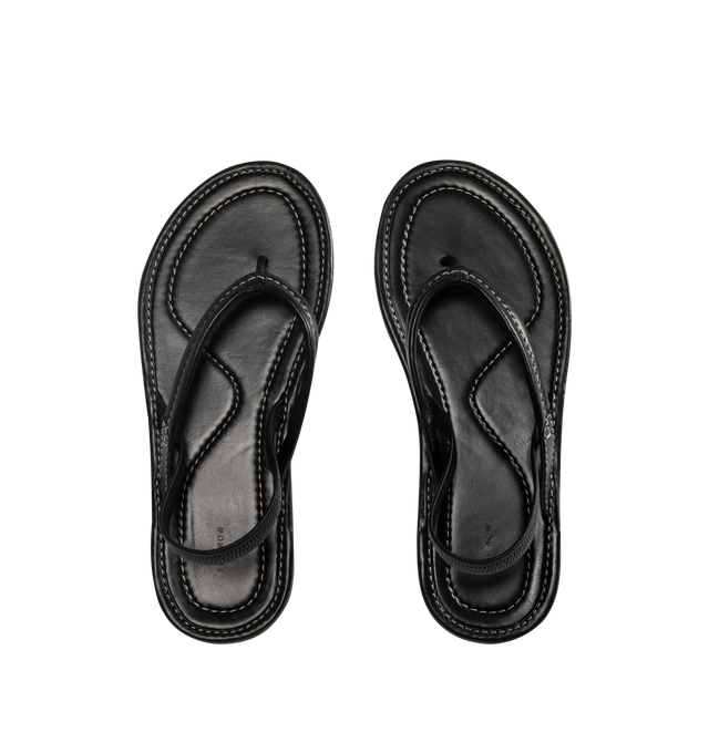 Image 4 of 4 - BLACK - The Row women's Malick Sandal Two crafted from a soft nappa upper with lamb leather lining and cattle leather sole. Featuring a round toe and sling back styling.Made in Italy.